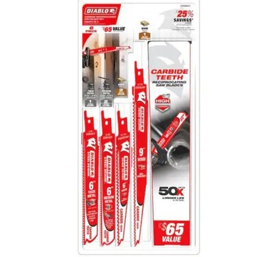 Diablo Tools DS006SC Demo/Steel Demon Carbide Teeth Reciprocating Blade Set(6pc)