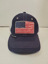 Realtree American USA Flag Patch Navy Strapback Truckers Hat Cap 4th Of July