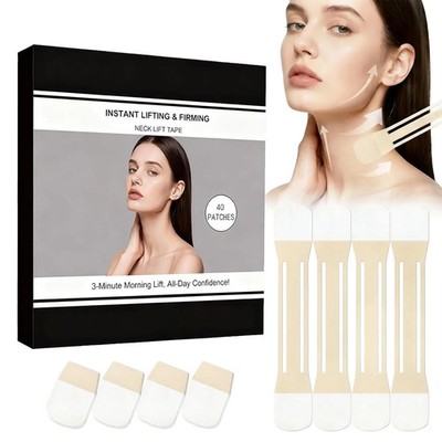 Neck Lift Tape, 40Pcs Neck Tape Lifting Invisible, Instant Neck & Face Tightenin