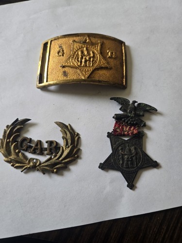 Grand Army of The Republic 1861-1866 GAR Civil War Veterans Belt Buckle Maine! - Picture 2 of 8