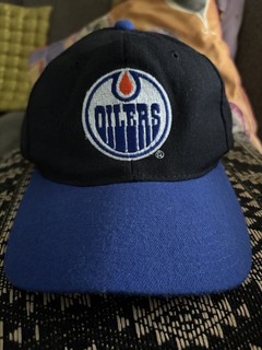 Vintage 90s Edmonton Oilers Starter Cap 2 Tone Wool Snapback Hat NHL Hockey