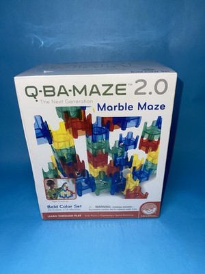 Q-BA-MAZE 2.0 Marble Maze Bold Color Set MindWare 36 Cubes 14 Marbles