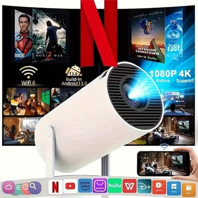 Projector HY300 PRO 4K Android 13 Dual Wifi6 260ANSI Allwinner H726 BT5.4 1080P