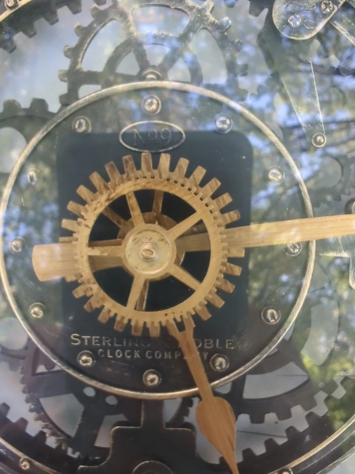 "Reloj de pared Steampunk Sterling Noble engranaje móvil batería de 11,5"" de diámetro" Foto 3 de 4