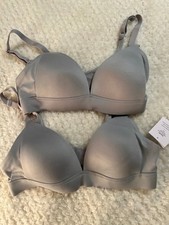 Auden Bra Demi Coverage Lightly Lined T-Shirt Gray 32A UW. lot of TWO. NWT.