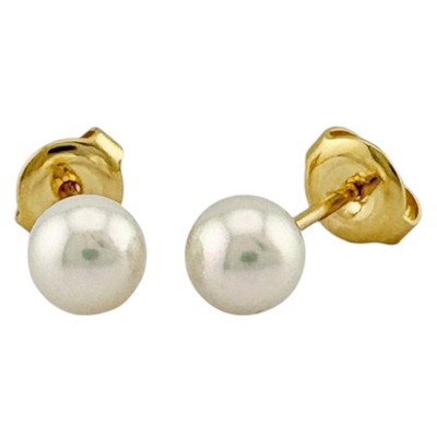 MIKIMOTO Ohrring K18 Gelbgold Akoya Perle gebraucht