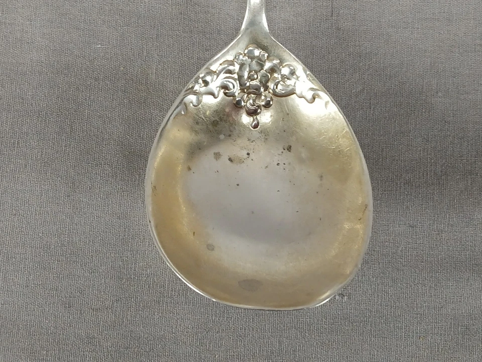 Dominick & Haff Rococo Pattern Gold Washed Sterling Silver 7 3/8 Serving Spoon - Image 4 of 4