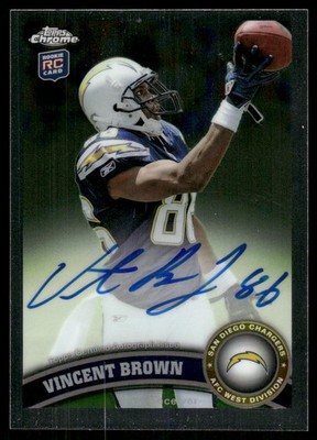 2011 Topps Chrome Rookie Autographs #42 Vincent Brown Auto FB