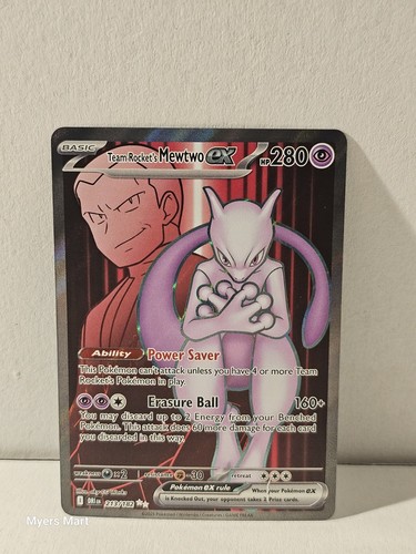 Carte Pokémon Team Rocket Mewtwo EX 213/182 Full Art - Notée Talisman 10 - PSA - Anglais - Gradé 2025