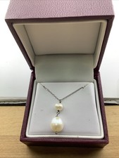 Helzberg Sterling Silver Double Pearl Necklace