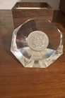 1880 Morgan Silver Dollar Hand Cut Diamond  Paperweight With Box - Personalized