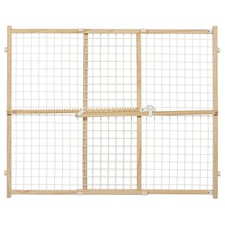 MidWest Homes for Pets Wire Mesh Pet Safety Gate, Dog Gate Medium, Wood