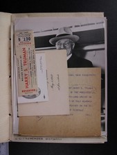 HARRY TRUMAN 1952 Type 1 Press Photos x5~GREAT NORTHERN RAILWAY MENU~TICKET STUB