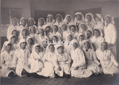 WW1 benanntes VAD Krankenschwester Gruppenfoto Muswell Hill Kriegslazarett Verbandzimmer 1918