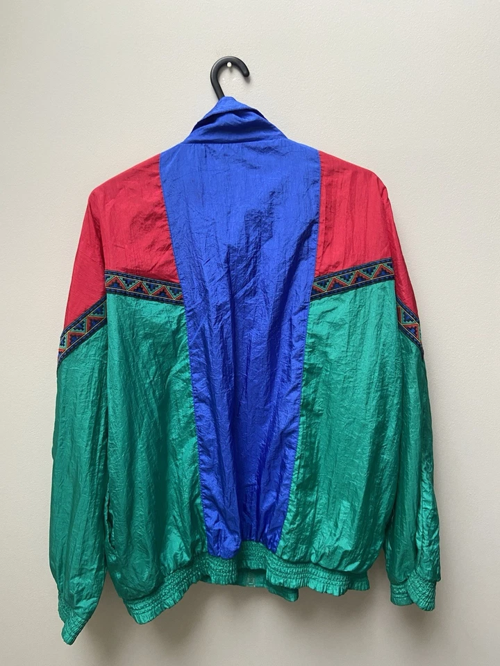 Vintage 80s maximalist shell oversized windbreaker jacket size small dopamine - Image 3 of 4