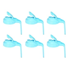 6 Pcs Mason Jar Pour Spout Lids with Handle 86mm Flip Cap Blue(150mm Height)