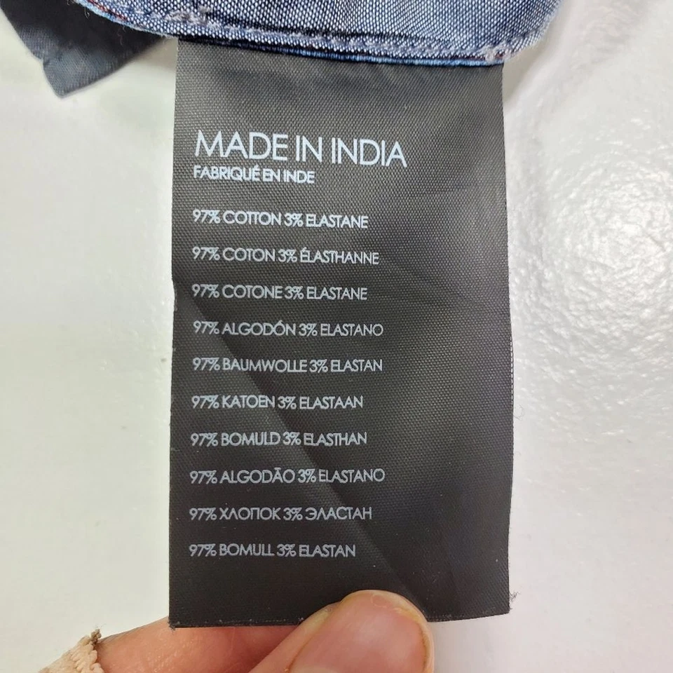 Club Monaco Men Size 30 Casual Baxter Fit blue/tan abstract floral white - Image 4 of 4