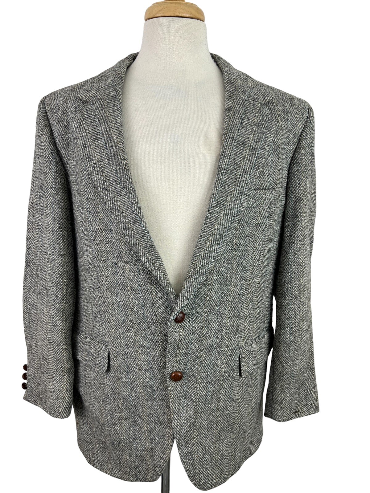 Vintage Harris Tweed Sport Coat 42 R Adult Ma… Gem