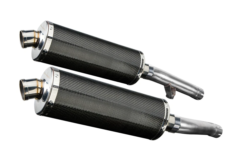 雅马哈 FJ1200 3CV 1989 - 92 Delkevic Slip On 14 英寸椭圆形碳排气消声器套件 — 第 2/4 张图片