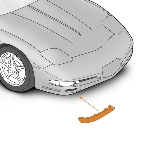 Right Front Air Dam Spoiler Black for 199704 C5 Corvette Conv / Z06 Cpe / Hback eBay