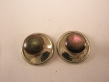 SINGLES 2 1/4" Gray Round Mother of Pearl Vintage Formal Groom Tux Studs c223
