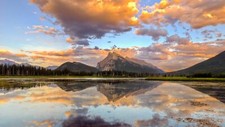 Landscape mountains lake reflection sunrise nature Custom Gaming Mat Desk