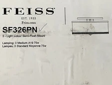 Feiss SF326PN Three Light Semi-Flush Mount Polished Nickel 