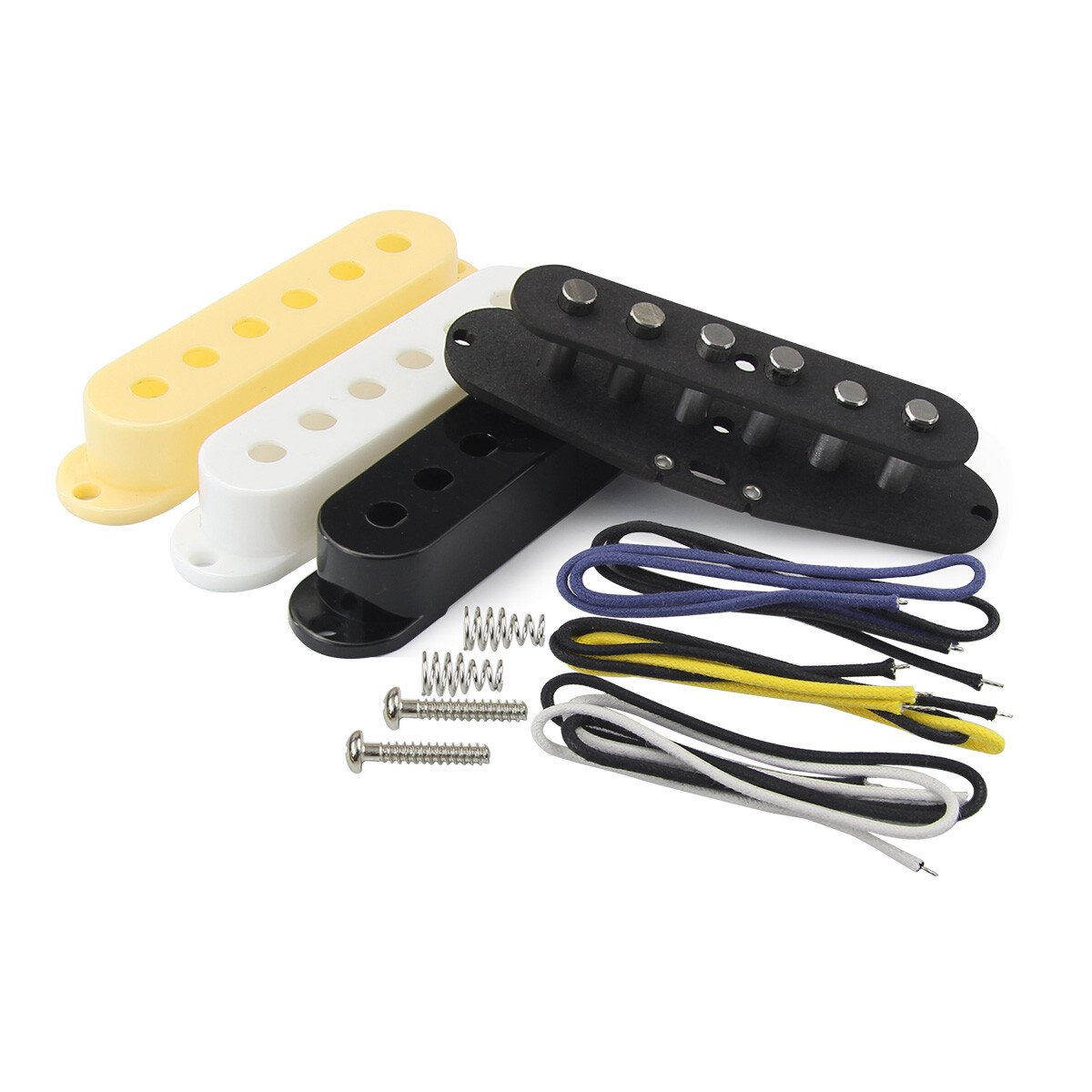 FLEOR Single Coil Staggered Kit Bobbin Pickup Electric Guitar Alnico 5