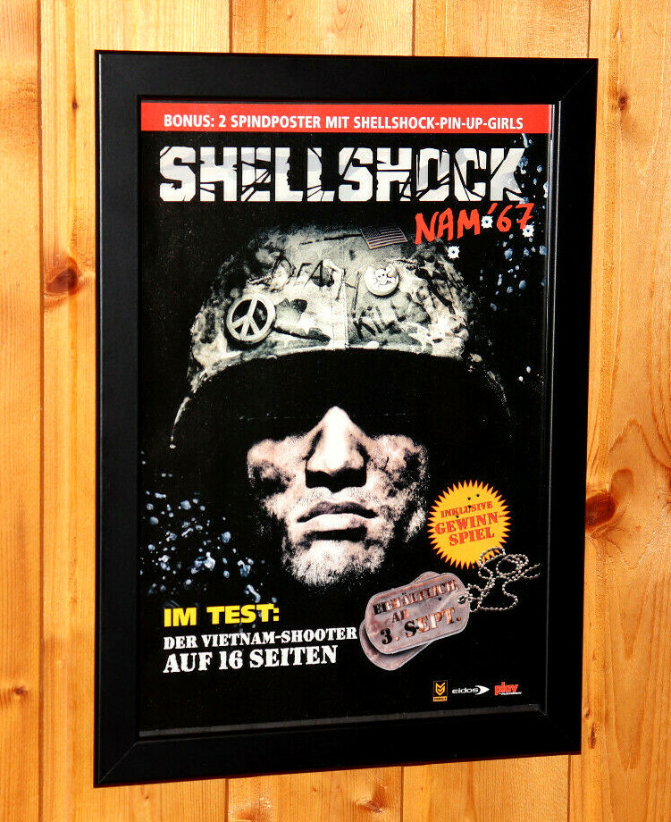 PS4 ネオアンシェリーク　非売品ゲームポスター Shellshock Nam '67 Rare Small Poster / Vintage Ad Page Framed PS2