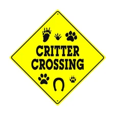 Caution Critter Crossing Symbol Animal Xing Novelty Aluminum Metal Sign 12x12