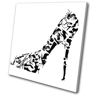 Abstract Retro High Heels Pattern SINGLE Leinwand Wand Kunst Bild drucken