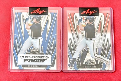  Eric Bitonti 1/1 2024 Leaf Metal Blue Prismatic RWB Cracked Ice Preprod Proofs