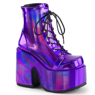 Purple Platform Boots Festival Rave Coachella Gogo Dancer Shoes Demonia