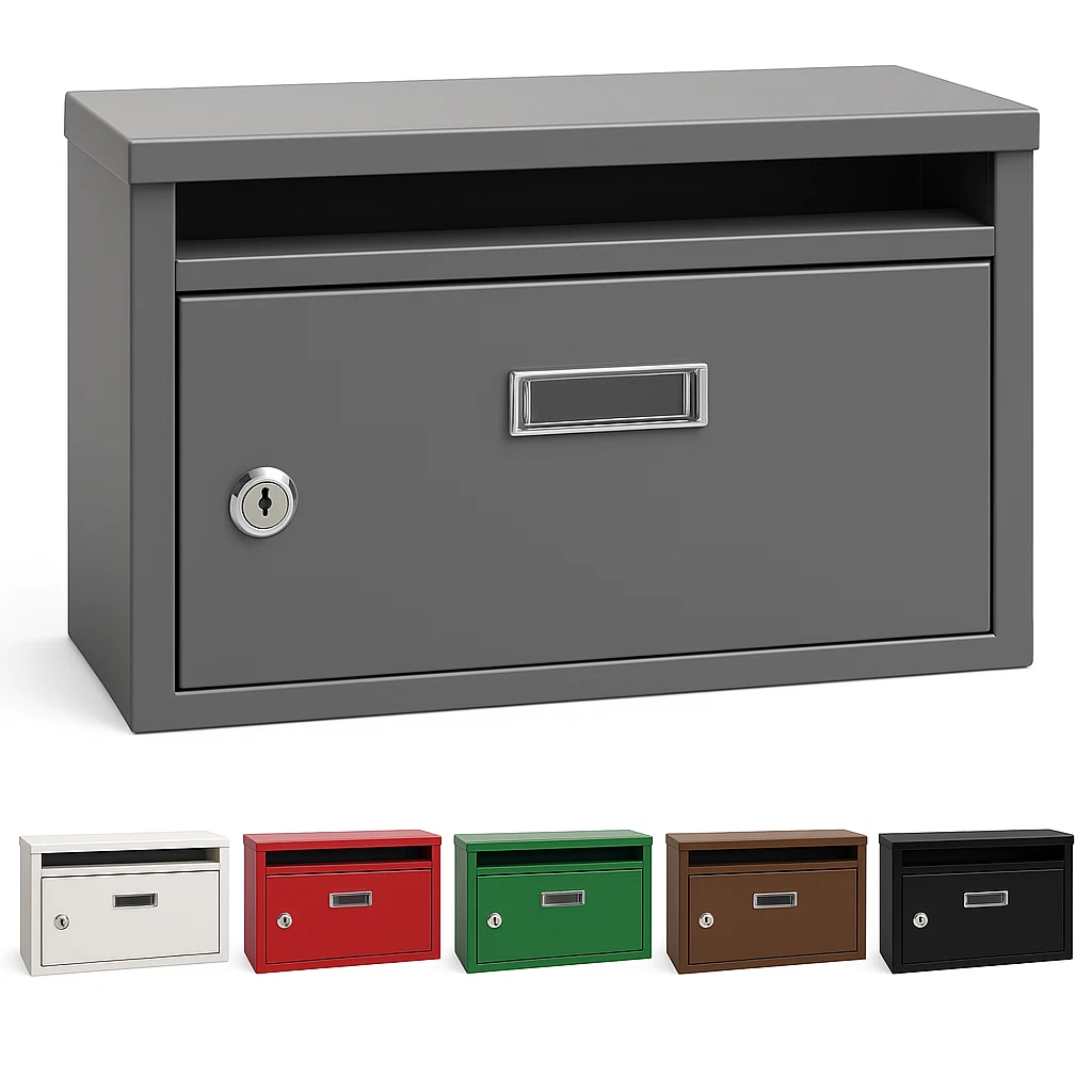 Relaxdays Cassetta Postale Moderna A4 - Acciaio Nero E Giallo Con Serratura - Foto 10