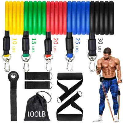 HIMALY 11tlg Fitnessbänder Widerstandsbänder Gymnastikband Resistance Expander Set Yoga