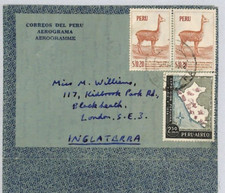 PERU Air Mail Pucallpa LLAMA Franking c1958 AIR LETTER {samwells-covers}ZN59