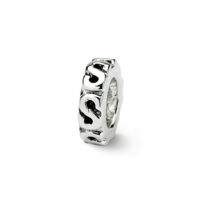 Swirl Spacer Bead .925 Sterling Silver Antique Finish Reflection Beads