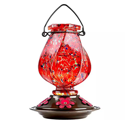 Glass Hummingbird Feeders for Outdoors Hanging 5-Feeding Ports with Perch