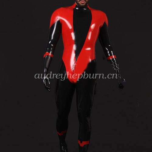 100 Pure Latex Rubber Men Racing Suit Handsome Bodysuit Catsuit Size