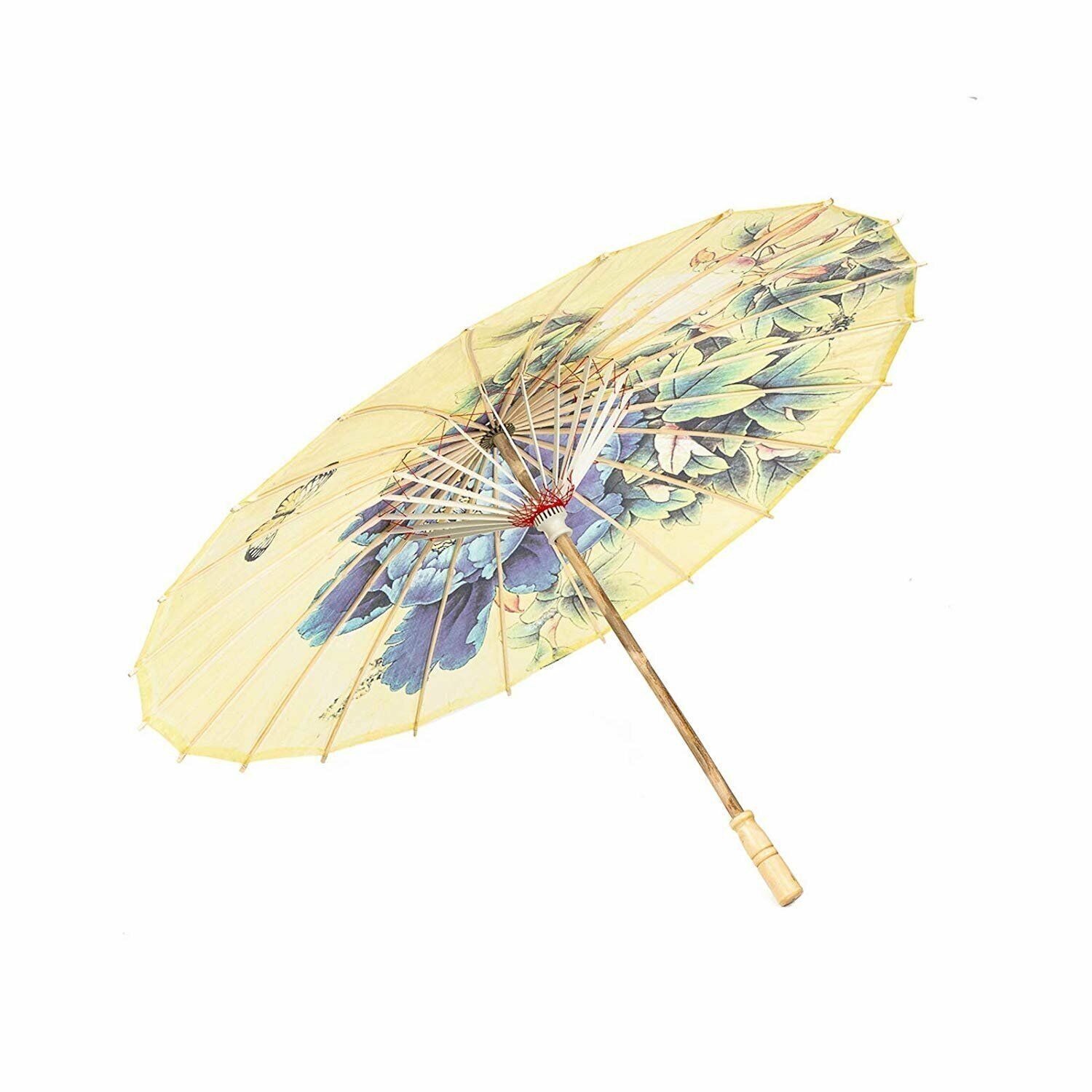 ASIAN HOME Rainproof Handmade Chinese Oiled Paper Umbrella Parasol 33" Peony...