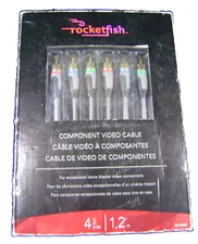 Rocketfish Component Video Cable 4 Ft 24K Gold Plated Connectors RFG1207 NEW