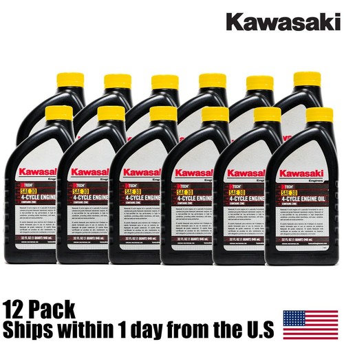 12PK Genuine OEM Kawasaki 4Cycle Engine Oil 1QT Bottle SAE 30 KTech