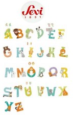 SEVI LETTERE LEGNO COLORATE animali col. ass. COMPONI NOME-TRUDI -nuovo-Italia 