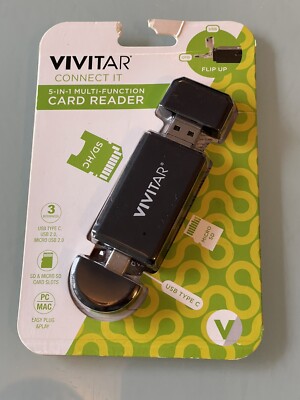 Vivitar Connect It 5 in 1 Multi Function Card Reader OTG USB USB-C