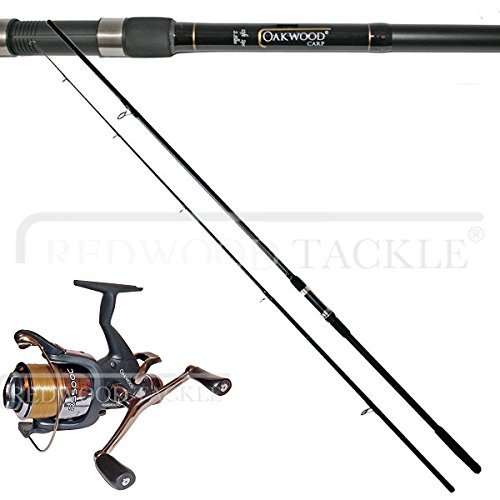 OAKWOOD Carp Fishing Rod x 2& Double Handle Freespool/BTR Reel With
