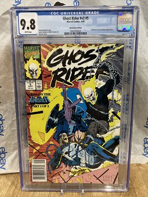 Ghost Rider v2 # 5 CGC 9.8 1990 Punisher 1st  App Flag Smasher Jim Lee Newsstand