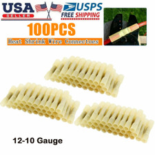 100 PCS 10-12AWG Heat Shrink Wire Connector Butt Splice Waterproof Terminals