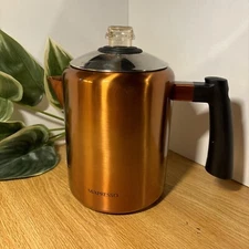 Mixpresso Stainless Steel Stovetop Coffee, Beautiful Copper Color, 5-8 Cup