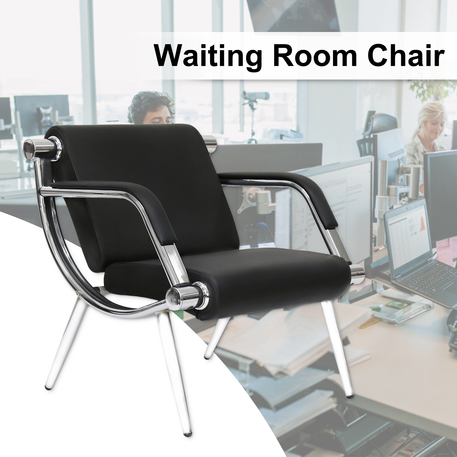 Room Reception Office Airport Bank Bench Modern Black