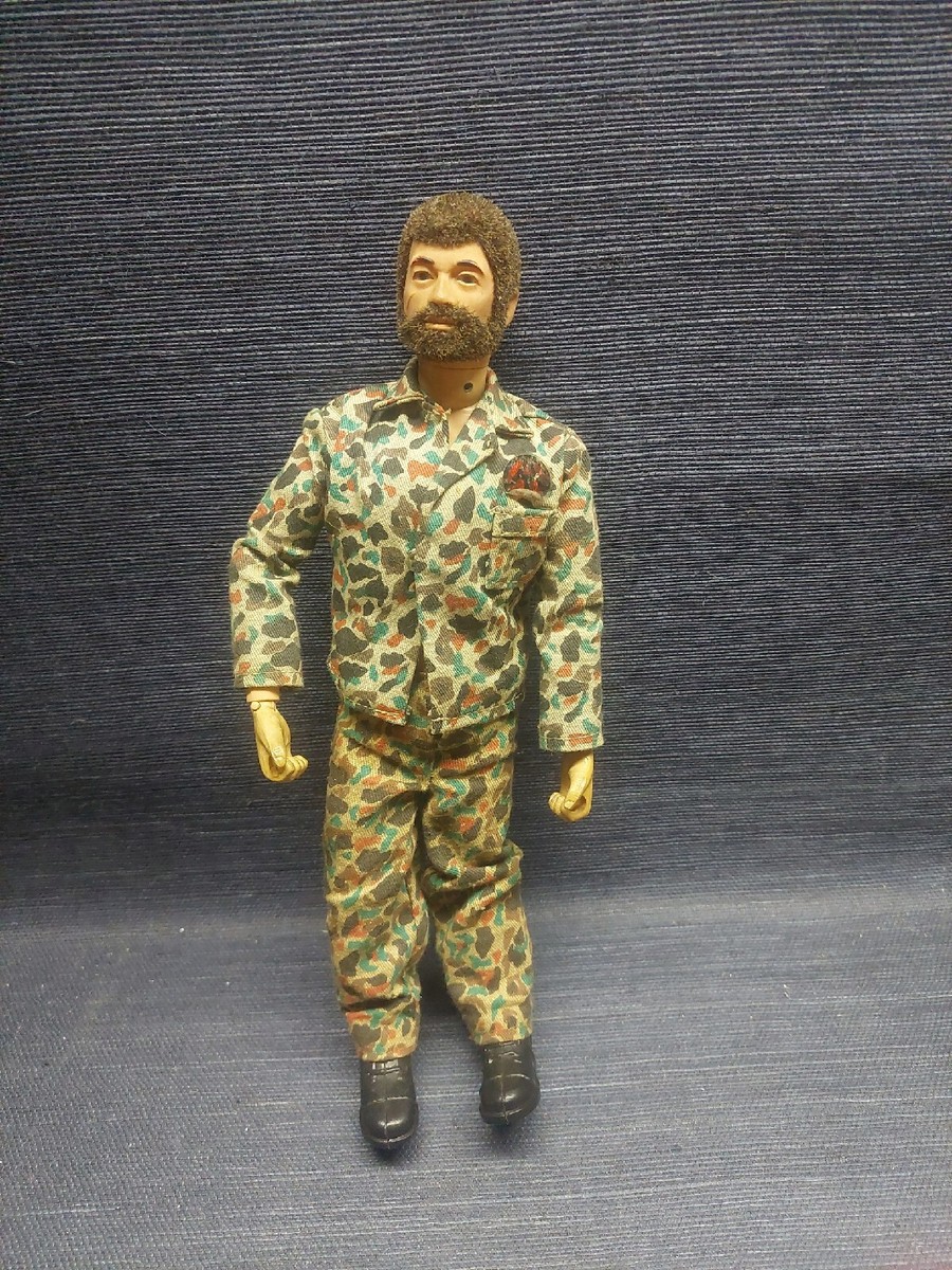 Vintage 1964 GI Joe Action Team Flocked Hair Fuzzy & Beard Blue